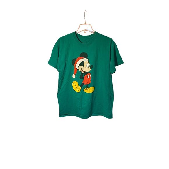 Disney women’s green Santa short sleeve, Mickey Mouse T-shirt, size large - Picture 2 of 4